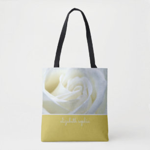 Tote Bag Rose blanche personnalisée