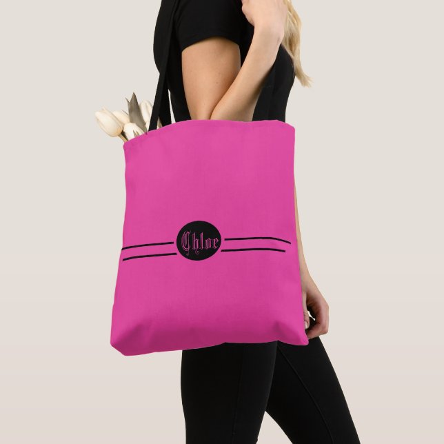 Tote Bag Rose chaud modifiable (De près)