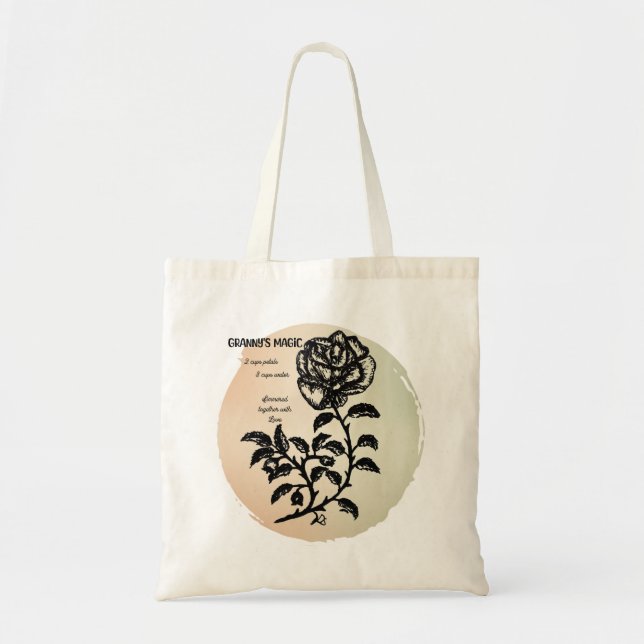 Tote Bag Rose de chalet sur Peach - La magie de Granny (Devant)