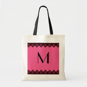 Tote Bag Rose de monogramme de dentelle