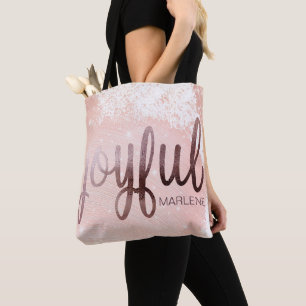 Tote Bag Rose de Noël Gold Joyeux design