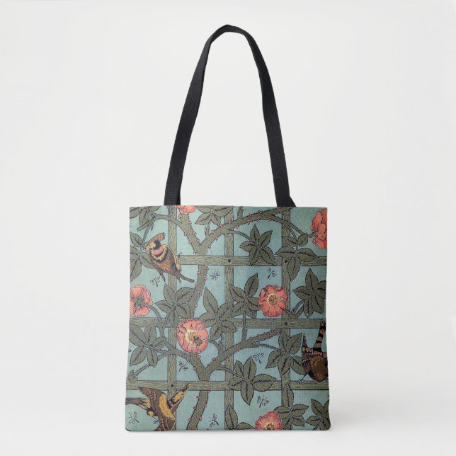 Tote Bag Rose d'Escalades & Petit Oiseau, William Morris (Devant)