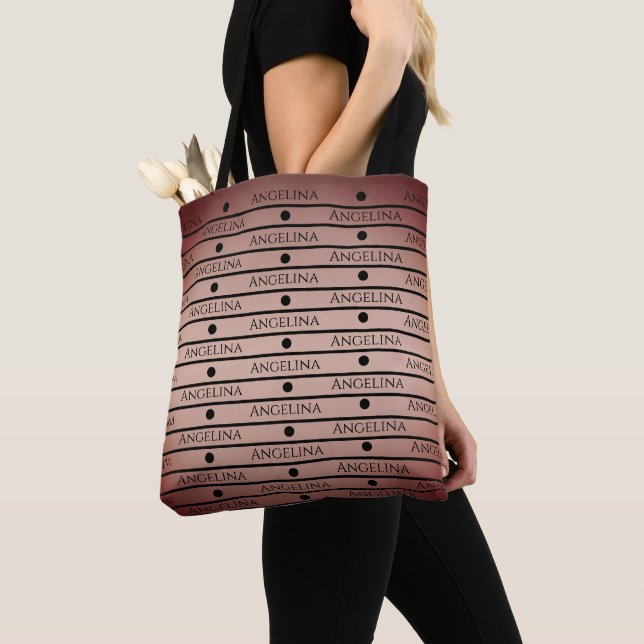 Tote Bag Rose Doré | Personnalisé sur toute bande d'impress (De près)