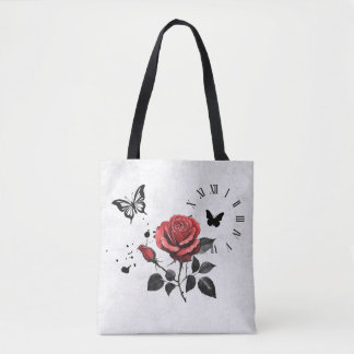 Tote Bag Rose, encre et temps