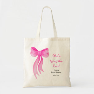 Tote Bag Rose enrubannée Elle noue le nœud Cérémonie de dou