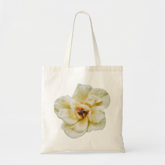 Tote Bag Rose et abeille (Devant)