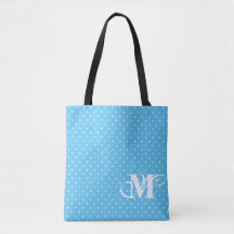 Rose et bleu - blanc Polka Dot Monogramme 2