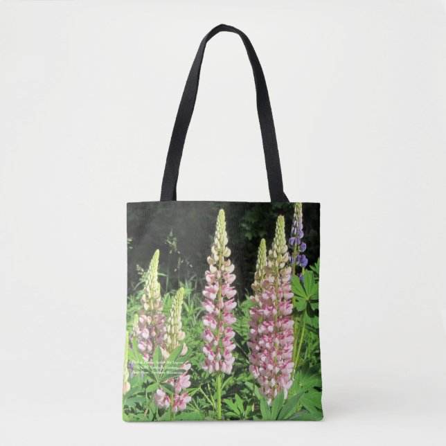 Tote Bag Rose et manganèse pourpre d'indigène de loup (Devant)