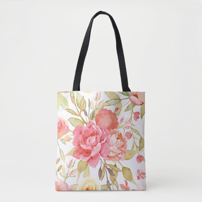 Tote Bag Rose et Peony (Devant)