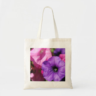 Tote Bag Rose et pétunias pourpres d'automne