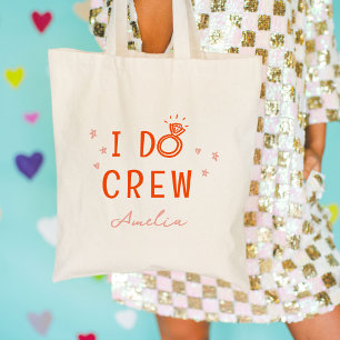 Tote Bag Rose et rouge I Do Crew Croquis Bachelorette Party