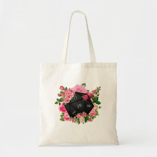 Tote Bag Rose floral D20 Tabletop RPG Jeu Dice