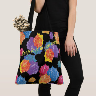 Tote Bag Rose floral mignon coloré
