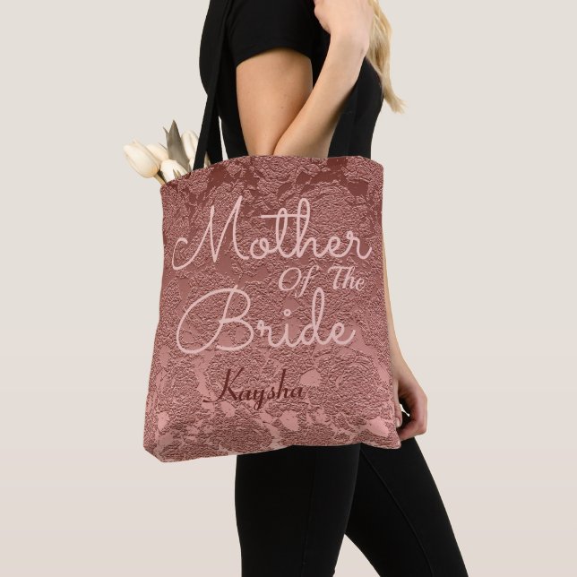 Tote Bag Rose Gold Élégant Mariage Mère De L'Épouse (De près)