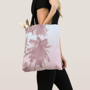 Tote Bag Rose Gold Palmiers Roses Plage Ombrée Palmiers