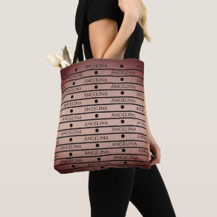 Tote Bag Rose Gold Personnalisé Tout Imprimer Des Rayures