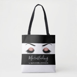 Tote Bag Rose Gold Sparkly Parties scintillant Moderne Micr