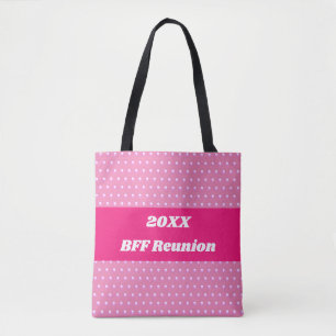 Tote Bag Rose Meilleur Ami Réunion Pois brillante Fille