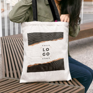 Tote Bag Rose or noir élégant moderne élégant marque