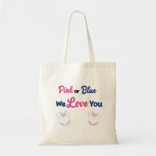 Tote Bag Rose ou Bleu Nous vous aimons avec des combinaison