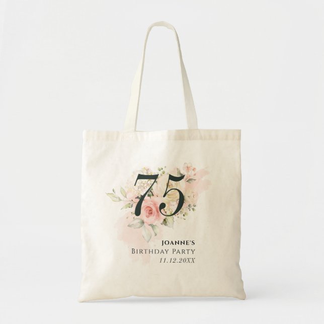Tote Bag Rose Rose Floral Bunch 75e fête d'anniversaire (Devant)
