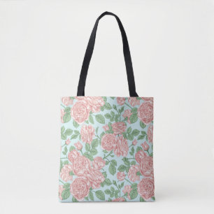 Tote Bag Rose rose Jardin Bouquet Motif