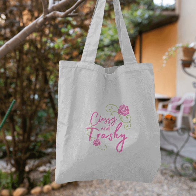 Tote Bag Rose rose pink Classe et Déchet   (Fun bridesmaid gifts!)
