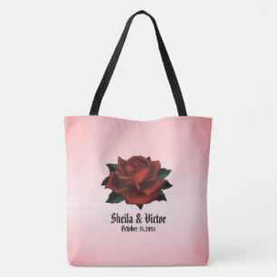 Tote Bag Rose rouge gothique Mariage personnel