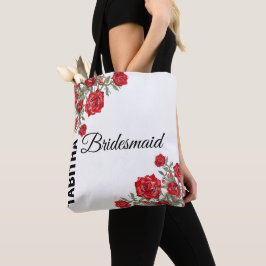 Tote Bag Rose rouge Mariage floral