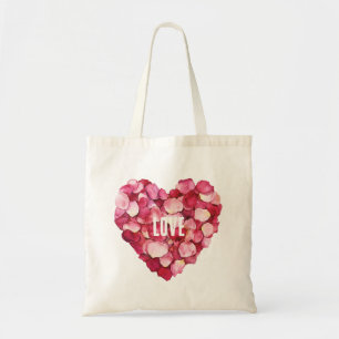 Tote Bag Rose rouge pétales Floral Amour