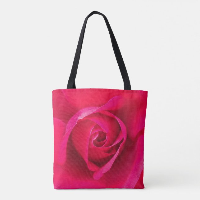Tote Bag Rose rouge romantique v2 (Dos)