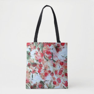 Tote Bag Rose Rouge Taches de polka Dirty Grunge Décomposit