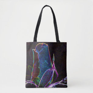 Tote Bag Rosebud électrique Abstrait Flower Art