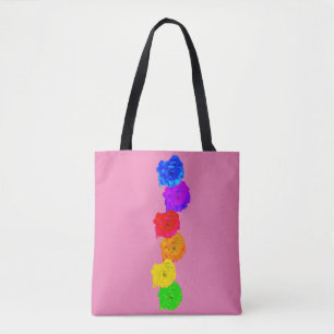 Tote Bag Roses arc-en-ciel