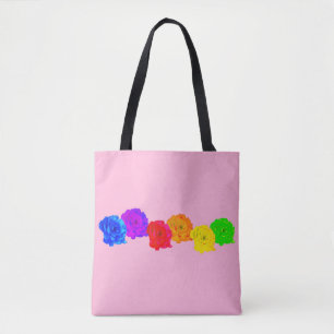 Tote Bag Roses Arc-en-Ciel