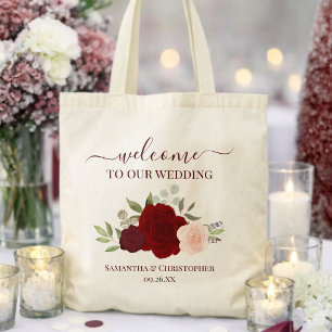 Tote Bag Roses Bohèmes Élégantes de Bienvenue Teintées de B
