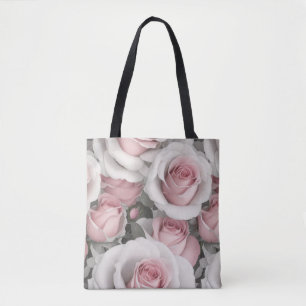 Tote Bag Roses roses et blanches