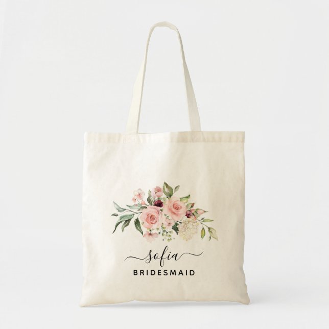 Tote Bag Roses roses romantiques rose Mariage de femme de c (Devant)