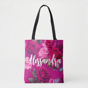 Tote Bag Roses roses roses sur Viva Magenta Romantique