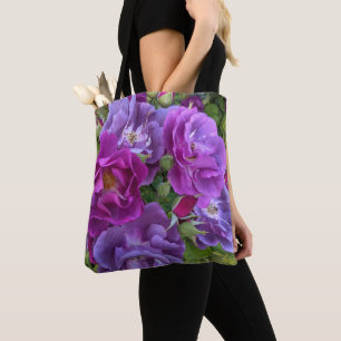 Tote Bag Roses Violettes Élégantes Florales