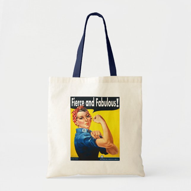 Tote Bag Rosie Le Riveter Fierce et Fabulous (Devant)