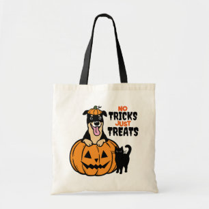 Tote Bag Rottweiler Halloween Pas de bons mots juste traite