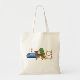 Tote Bag Rottweiler rouge et fauve avec équipement d'agilit