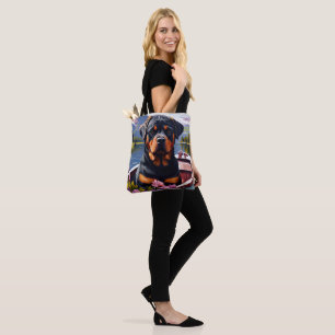Tote Bag Rottweiler sur une pagaie : Une aventure pittoresq