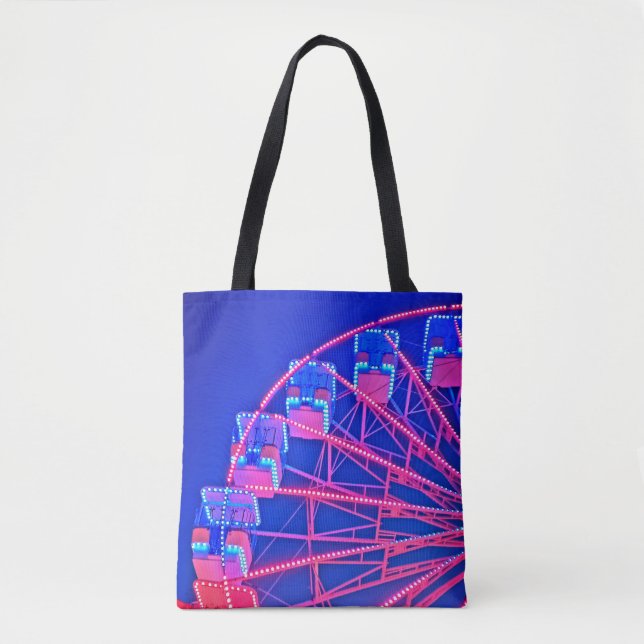 Tote Bag Roue Ferris bleue et rouge (Devant)