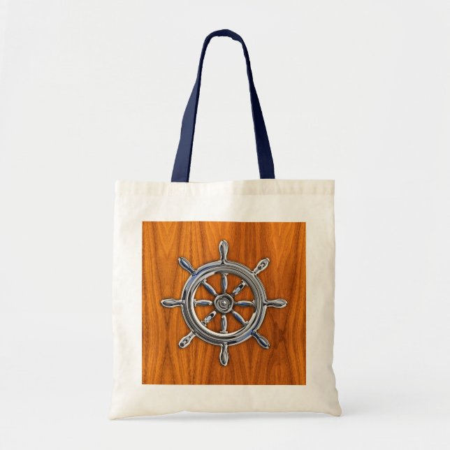 Tote Bag Roue nautique en argent sur l'impression du platea (Devant)