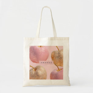 Tote Bag Rouge à joues personnalisé rose poudré et paillett