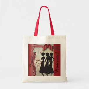 Tote Bag Rouge chic de grenat de la conception   de mariage