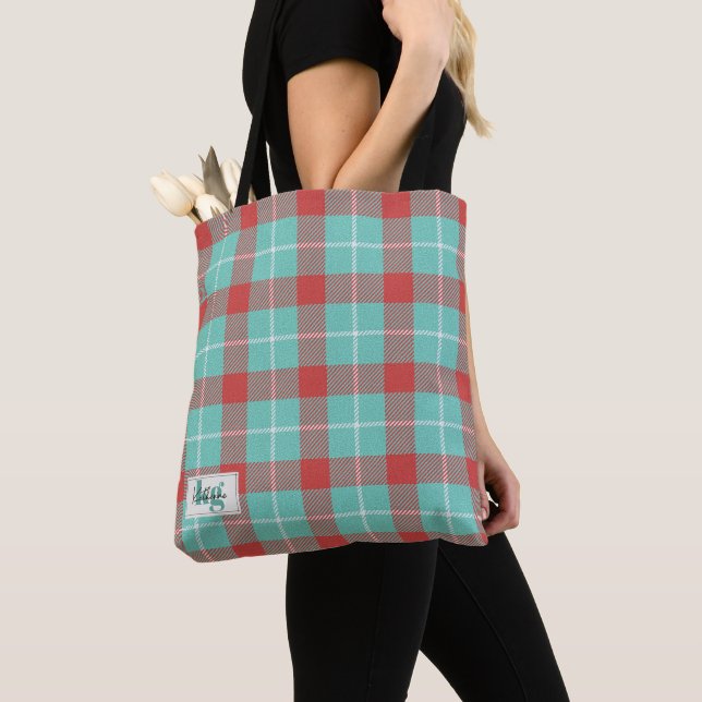 Tote Bag Rouge élégant et Turquoise vacances Inspiré Couleu (De près)