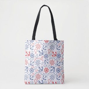 Tote Bag Rouge et arrière - plan de marine avec l'ancre